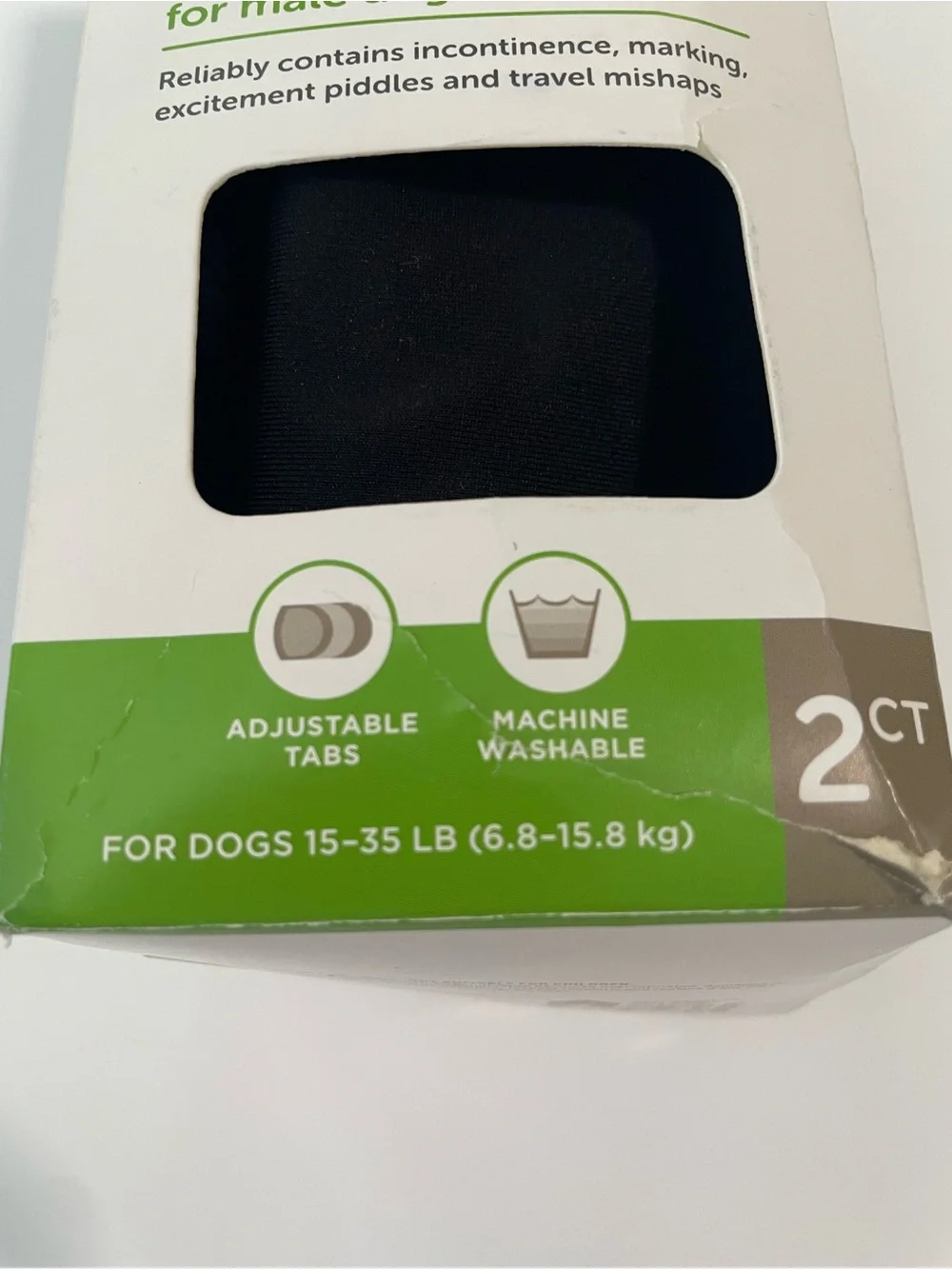 Set of 2 Sophresh Leak Guard Washable Wraps Male Dogs Black M Training Accidents